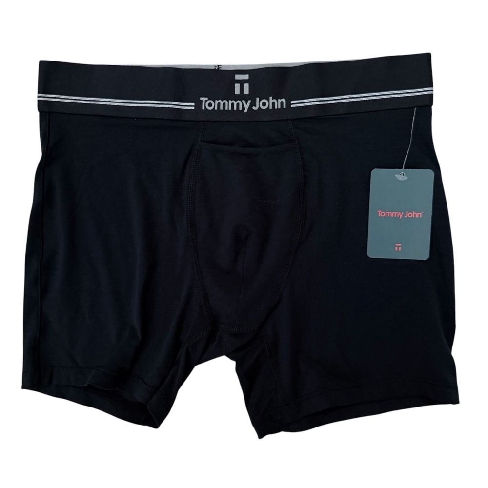 Tommy John Mens Size Medium Black Apollo Trunk Boxer‎ Briefs 4" Inseam NWT